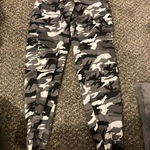 Black and white camo jeans